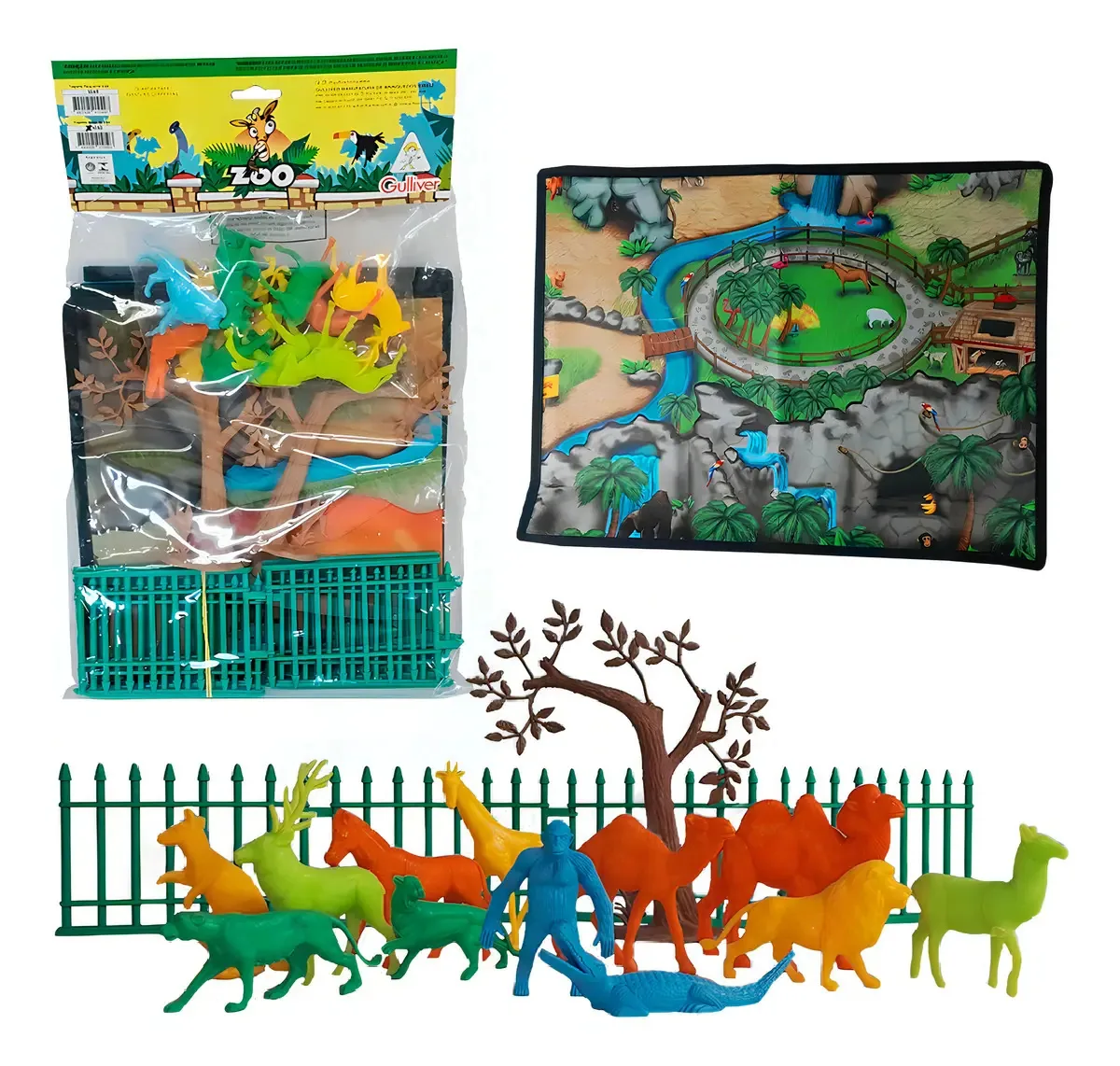 Brinquedo Zoológico Animais C/ Tapete 1049 - Gulliver
