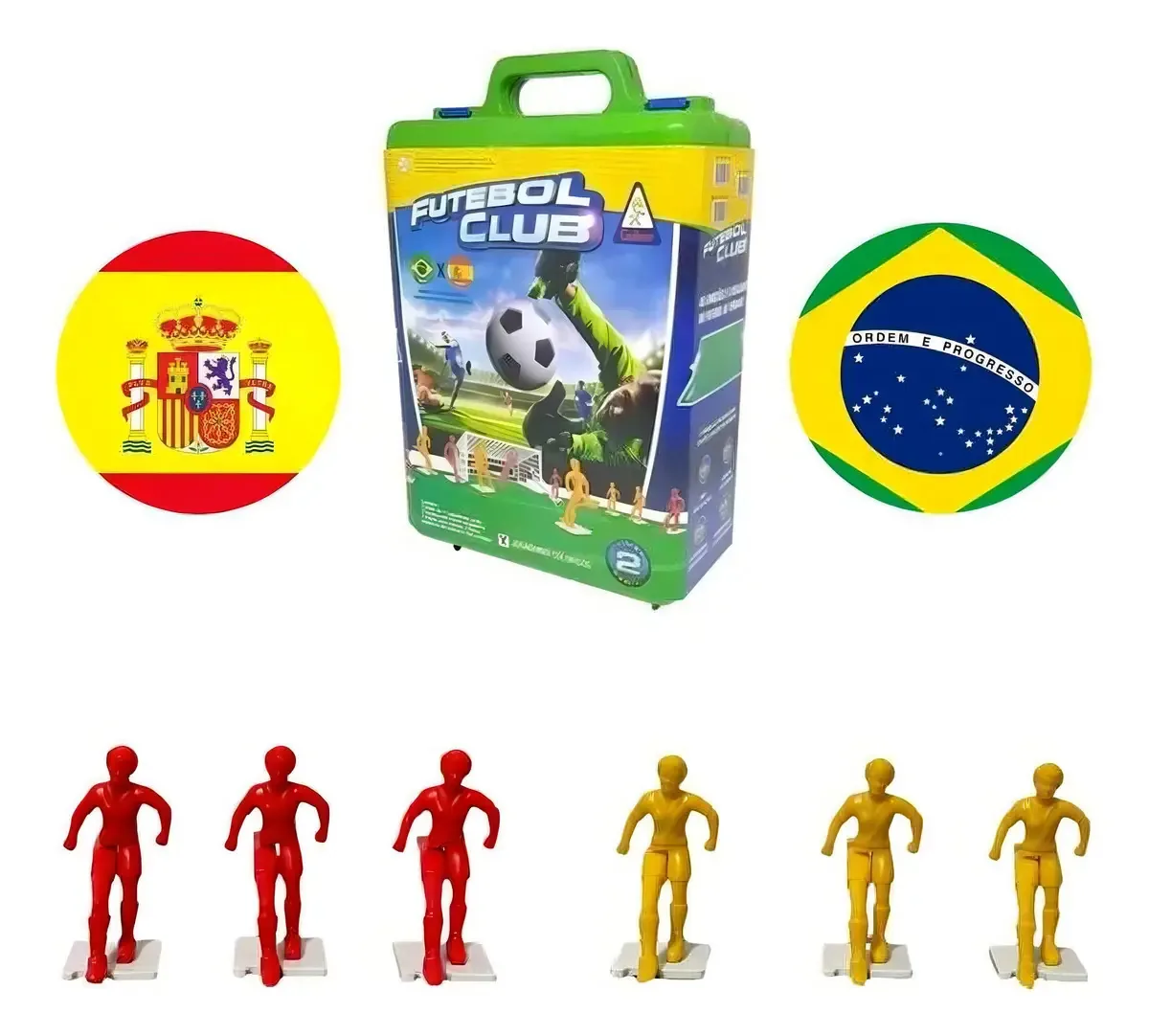 Jogo de Futebol de Botão Gulliver Brasil x Espanha Maleta Infantil
