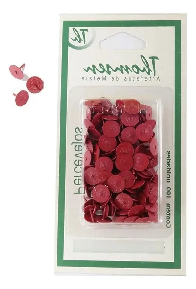 Percevejo Thomsen Vermelho Cartela Com 100 Pecas Pc-031