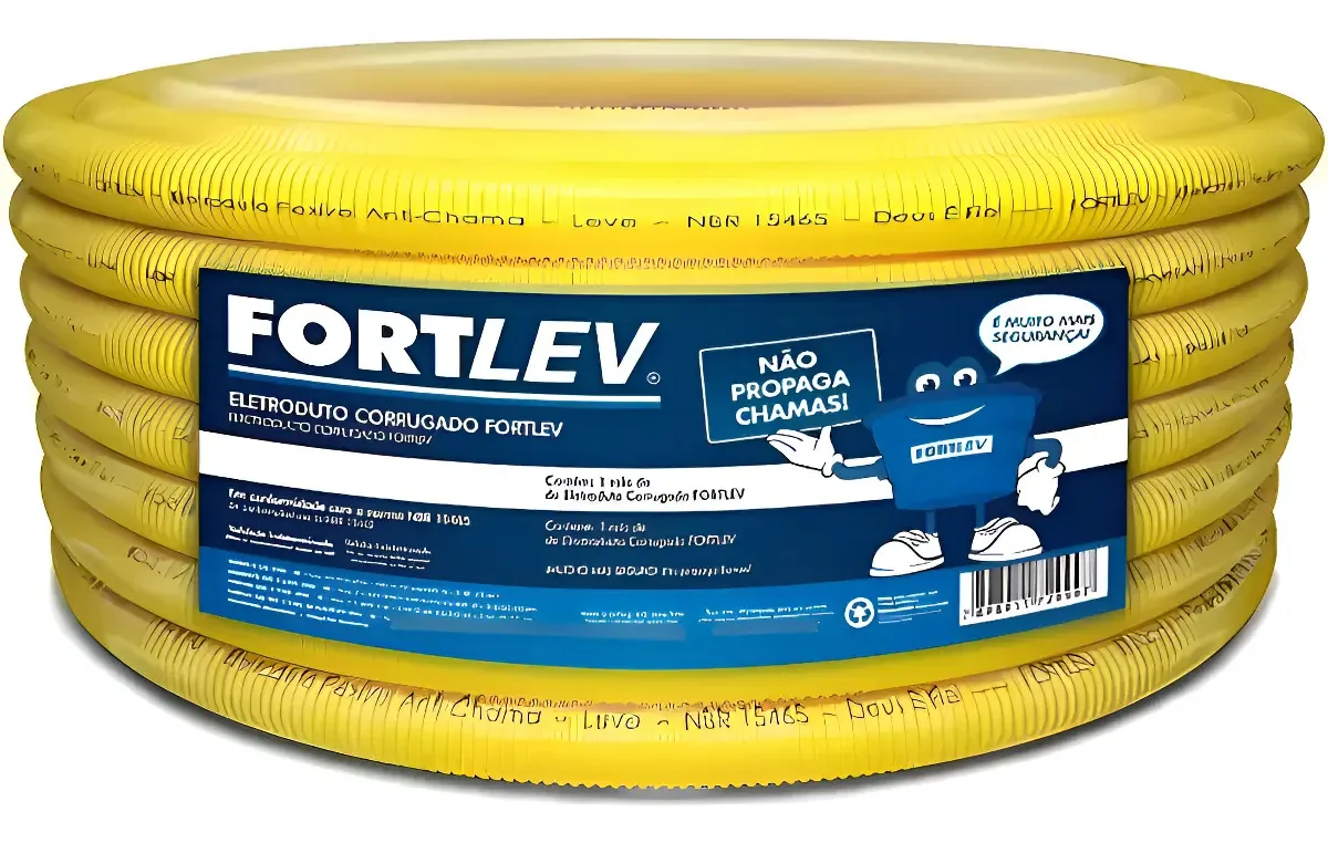 Eletroduto Fortlev 3/4 P/ Cabos Elétricos 25m Rolo Amarelo