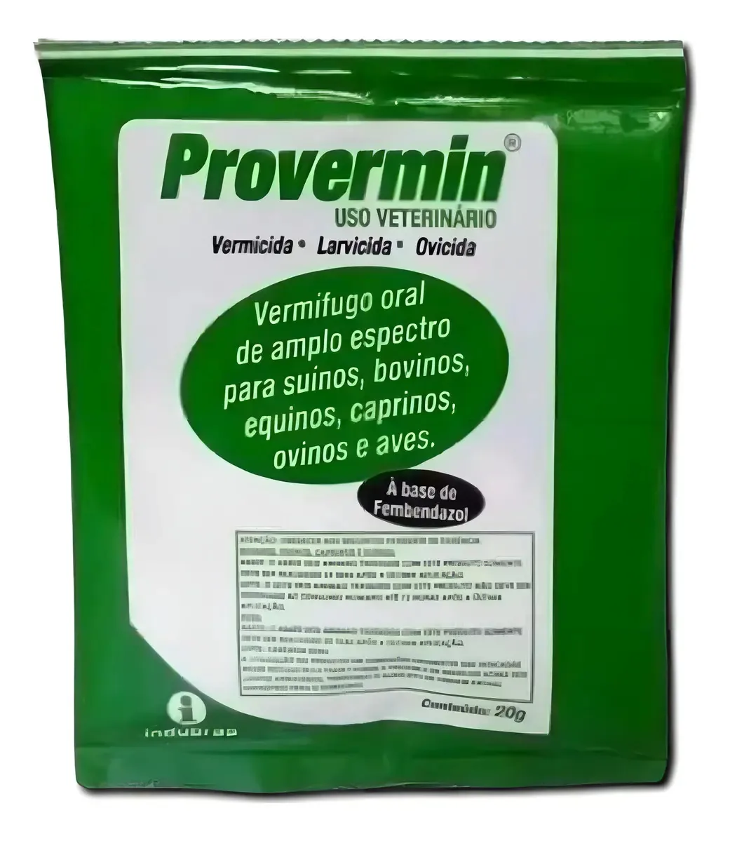 Provermin Indubras Antiparasitário Bovinos Equinos Caprinos Pó 20g
