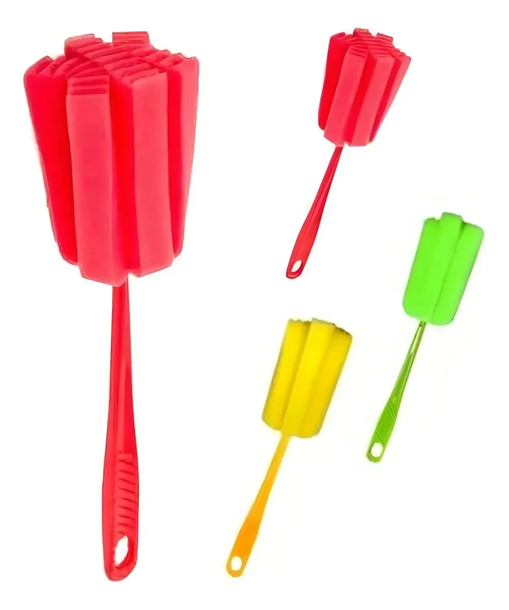 Esponja Para Limpar Copos E Mamadeira Lavar Louça Cor Vermelho