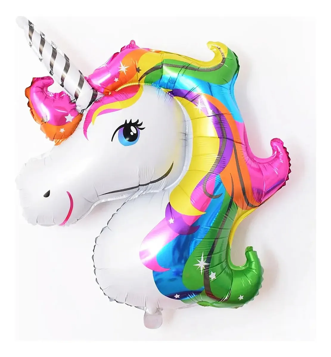 10 Balão Unicórnio Metalizado 40cm Decoração Festa Brinde Ar