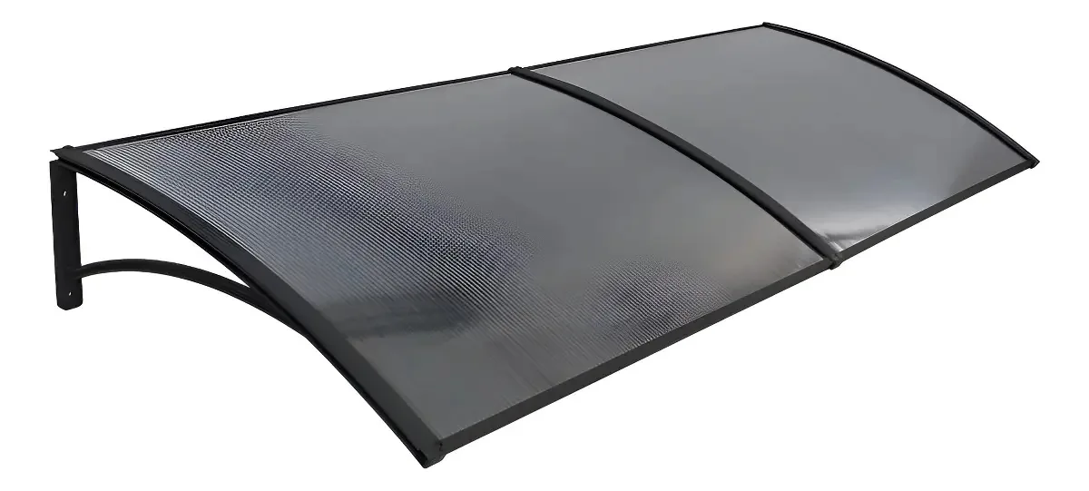 Toldo Policarbonato 1,2m x 50cm Preto Fumê para Portas e Janelas