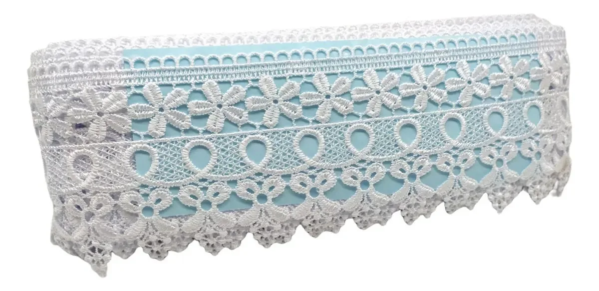 Renda De Guipir Gripir Guipure - 4 Metros Rl72 Cor Branco