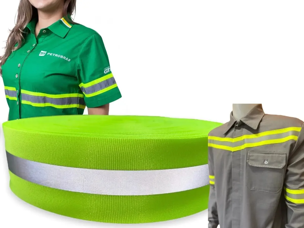 Faixa Refletiva Verde Fluorescente 5cm x 50m Uniformes Coletes