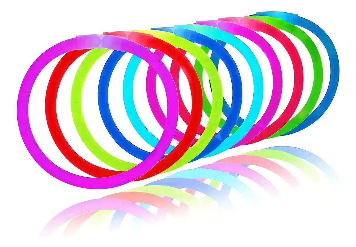 Kit 100 Pulseiras Neon Fluorescente para Festa da Bolinha Magica
