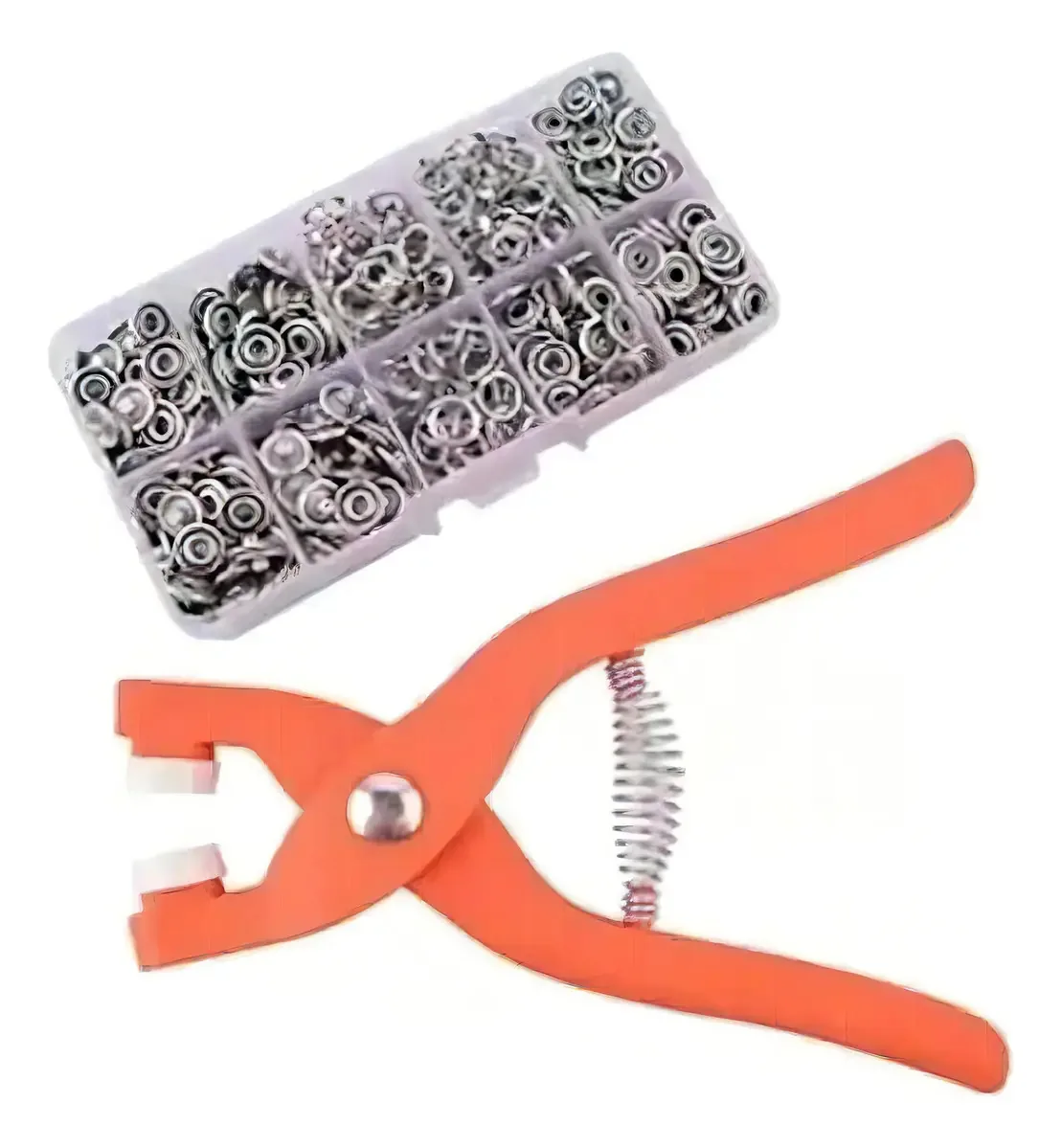 100 Botoes De Pressao,encaixes, Fixadores, Alicates,conjunto