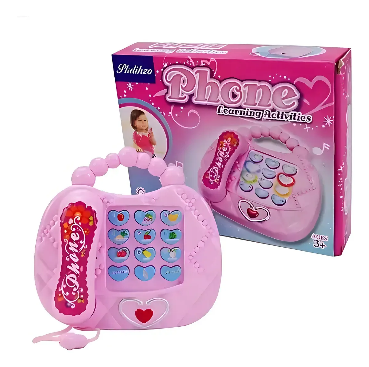 Telefone Musical Infantil 99 Toys Rosa Com Sons E Luzes Educativas