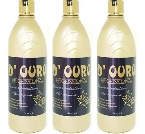 Escova Progressiva Marroquina Kit Com 3 D'ouro