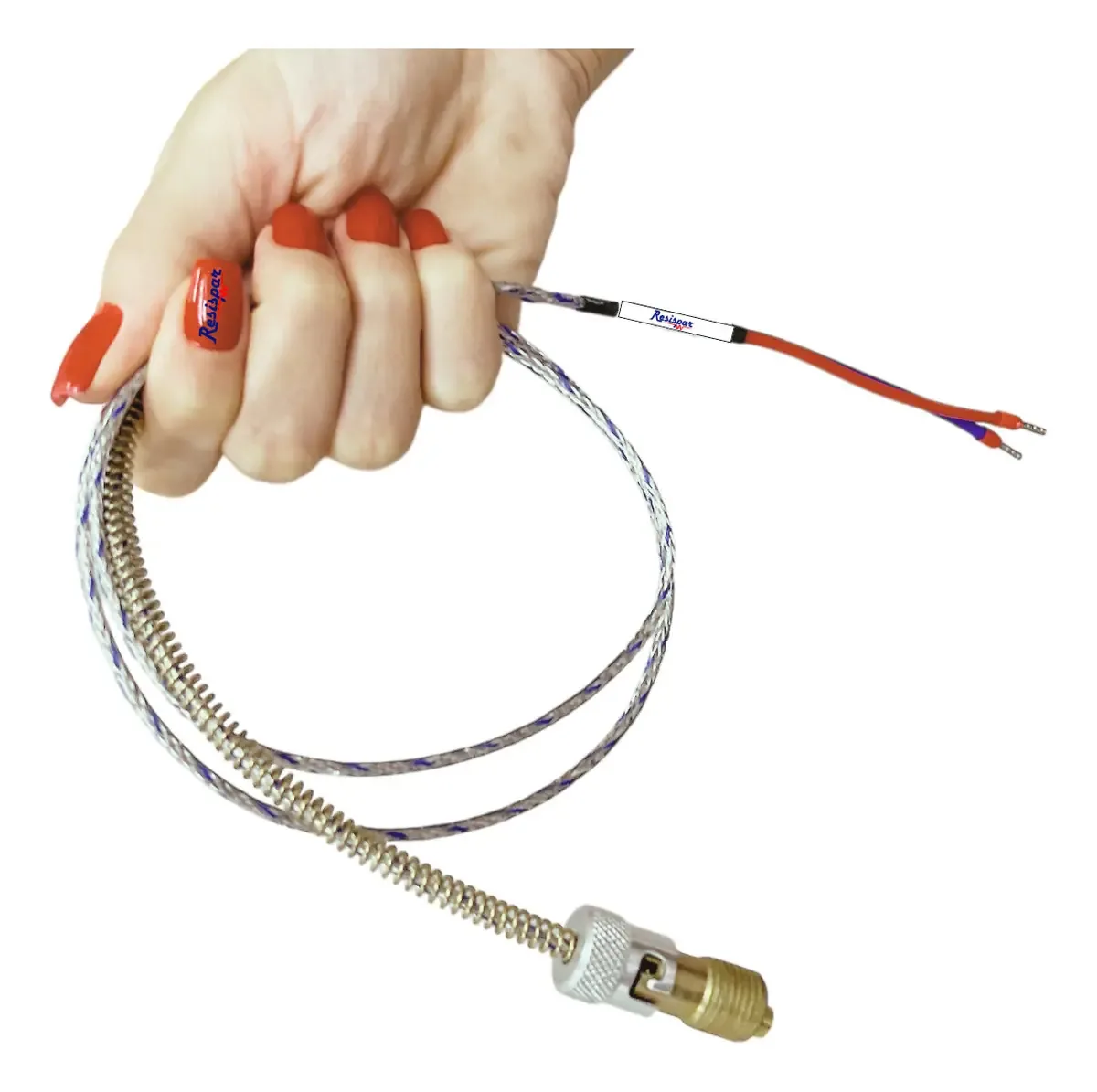 Sensor Termopar Tipo J Industrial 6mm Cabo Malha De 500 Cm