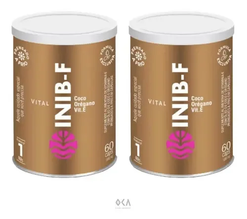 Kit 2 Vital Inib F - Óleo De Coco Vitamina E 120 Cápsulas