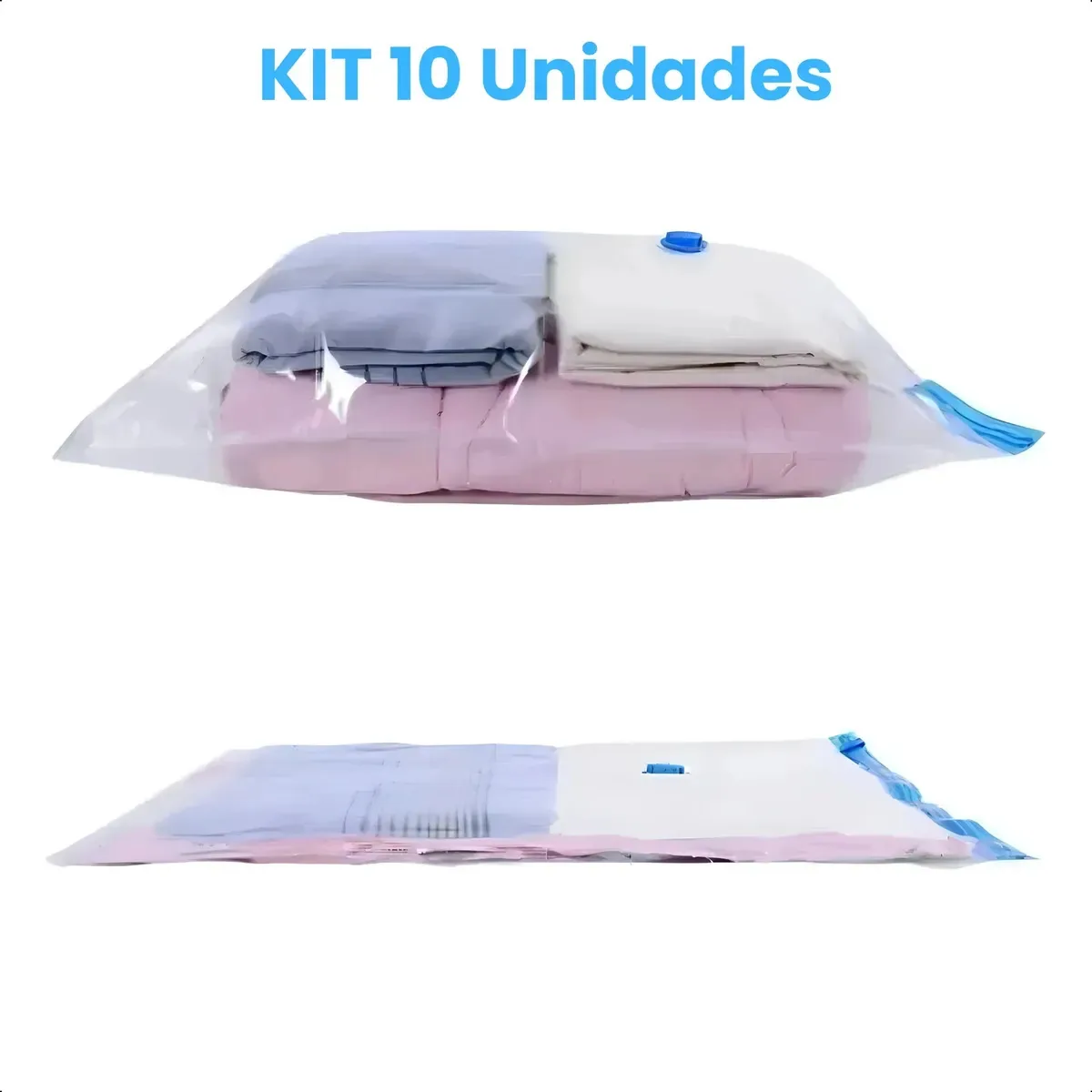 Saco A Vacuo Kit 10 Und 40x60 Cm Reduz Volume Na Mala Viagem