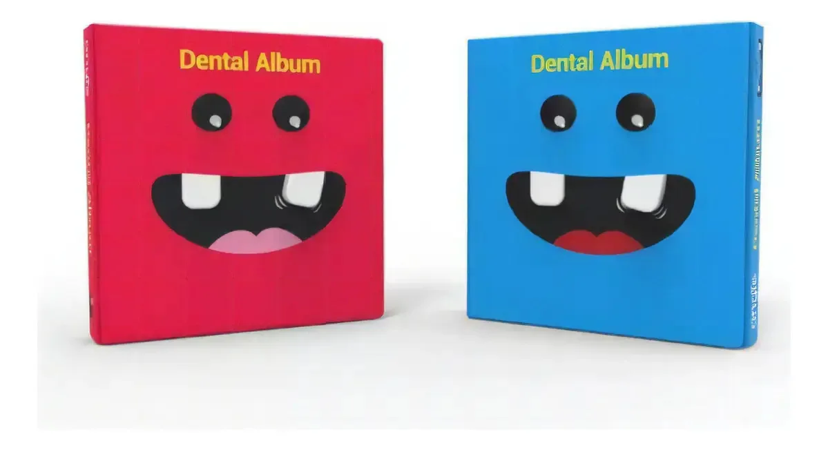 Albúm Dental Infantil Angelus Kit 2 Dentes de Leite Rosa e Azul 12cm