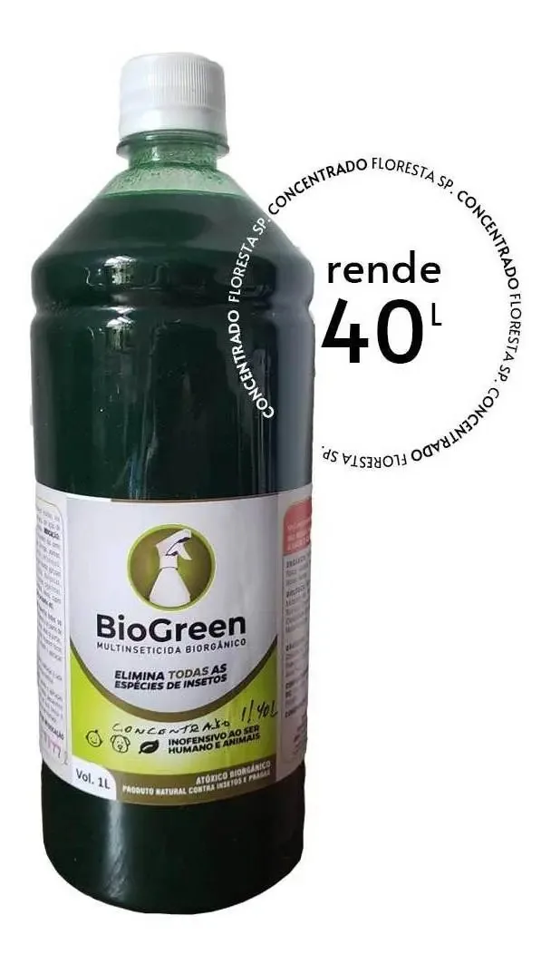 Biogreen Multinseticida Biorgânico Concentrado 1l Rende 40l