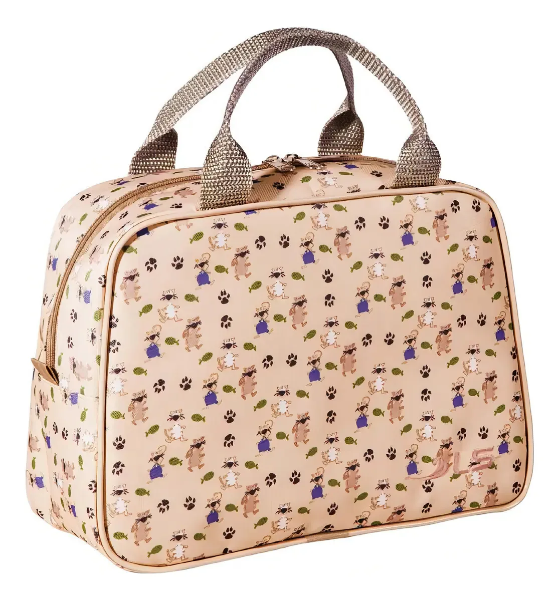 Necessaire Baby Ls Nc6158 Bege Com Estampa De Bichinhos