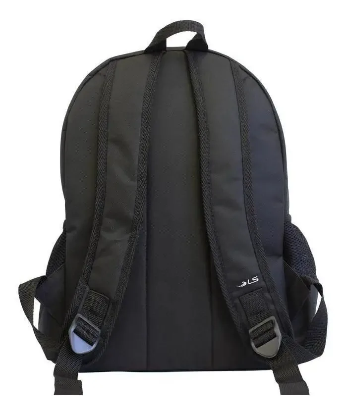 Mochila LS Bolsas Preta com Bolso Frontal e 3 Bolsos