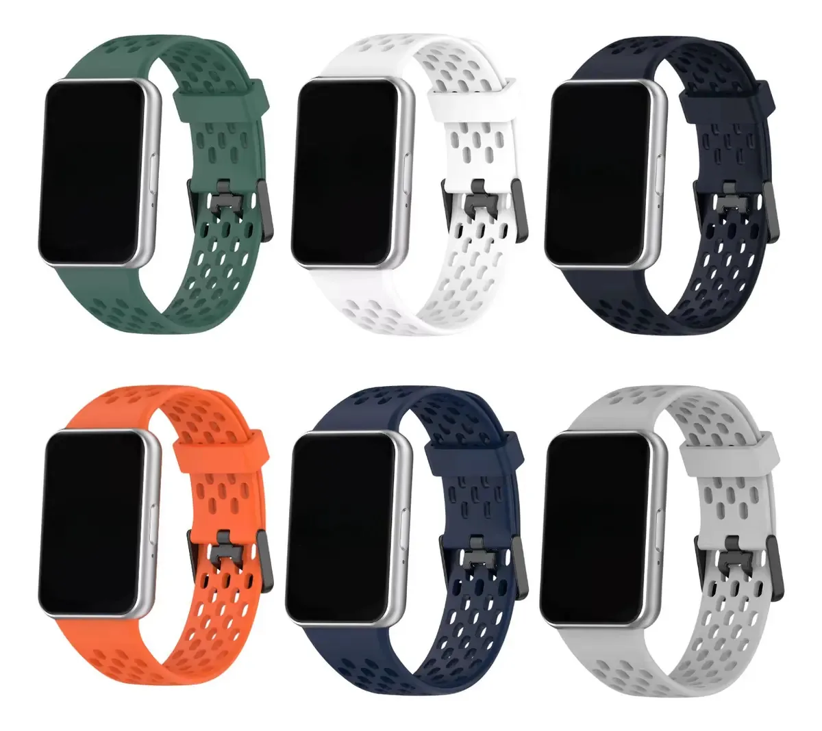 Pulseira Furadinha Anti Suor Para Samsung Galaxy Fit 3 Cor Verde-escuro