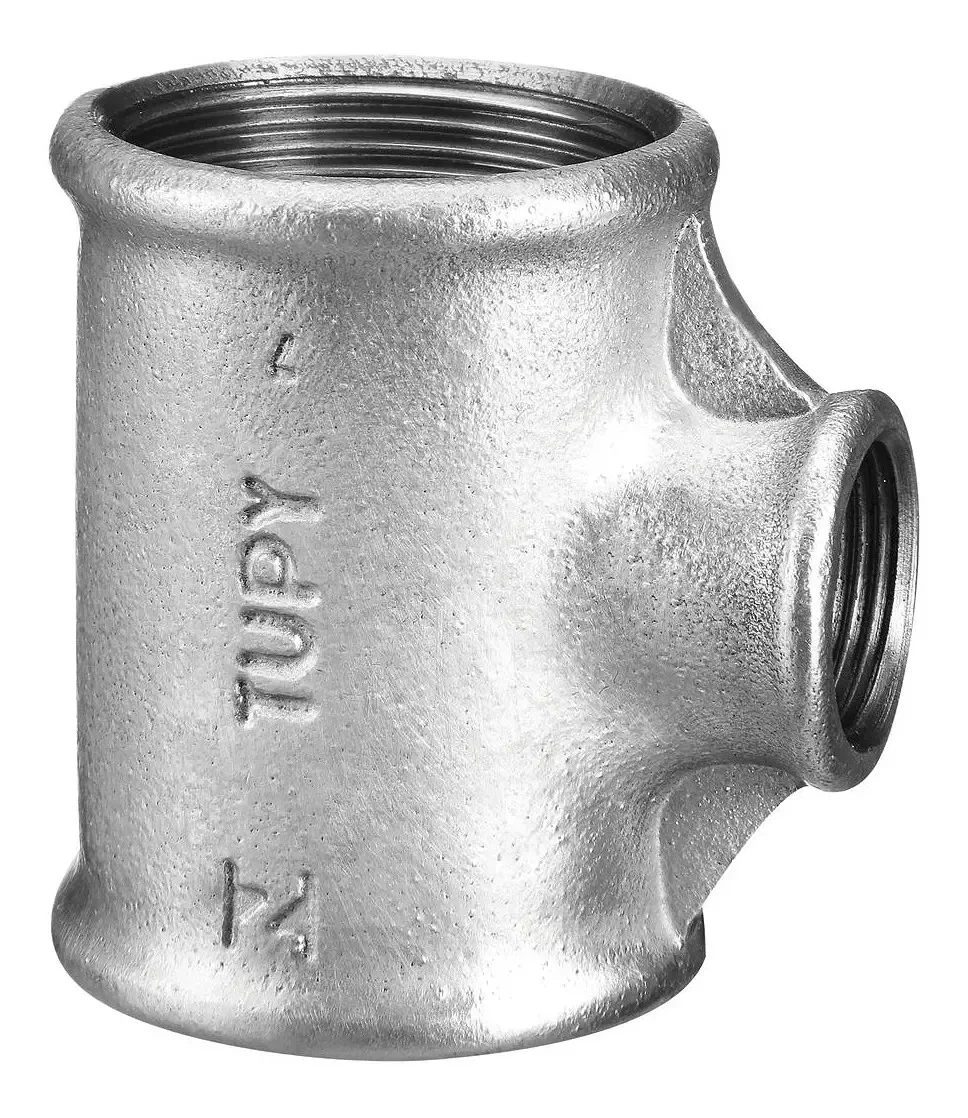 Tê de Redução Galvanizado Tupy, 4"x2" para Instalações Hidráulicas