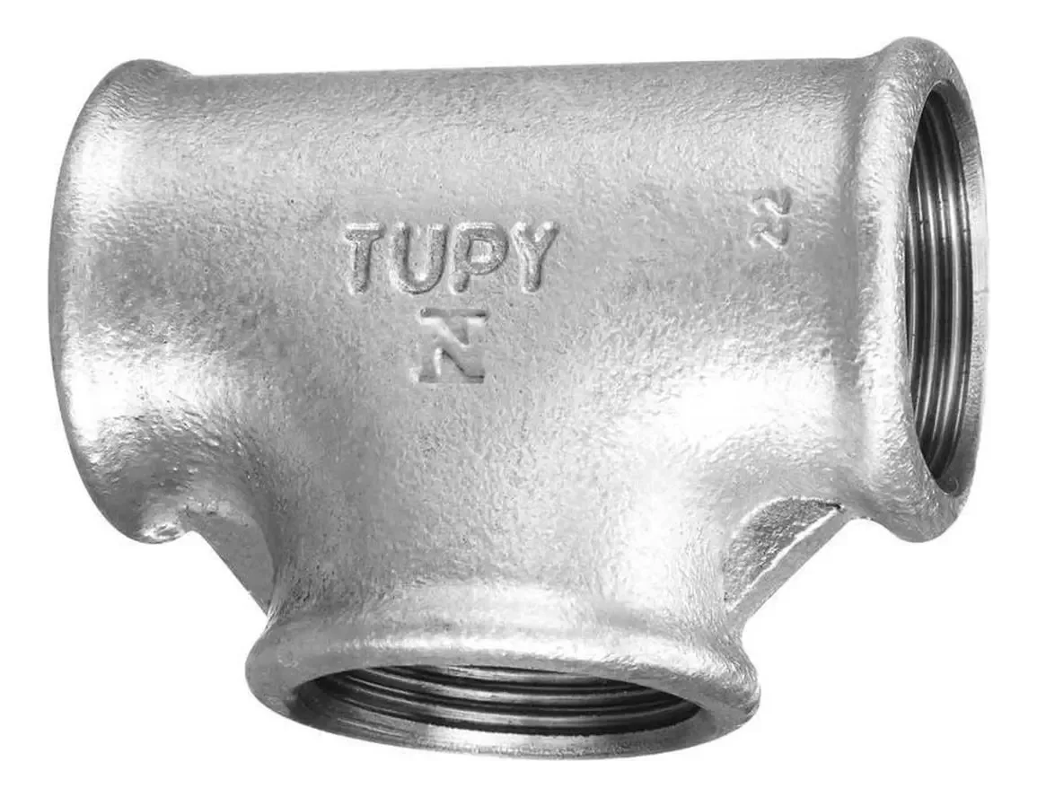 Tê de Redução Galvanizado Tupy, 1.1/4" x 3/4" para Encanamento