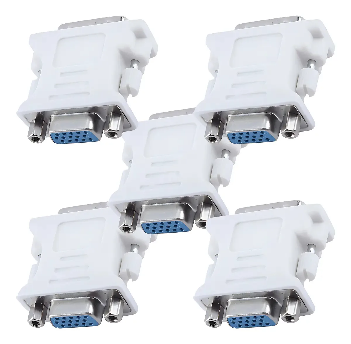5 Adaptadores Dvi-i Macho 24+5 Pinos Para Vga 15 Pinos Femea