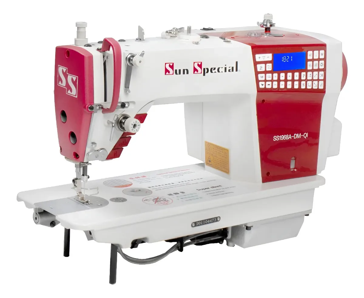 Máquina de Costura Industrial Eletrônica Sun Special com 3 Motores e 9 Pontos Decorativos