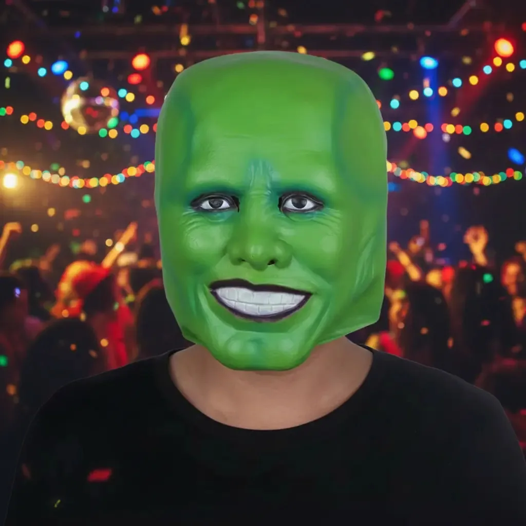 Máscara Latex Filme O Máscara Fantasia Cosplay Carnaval Verde