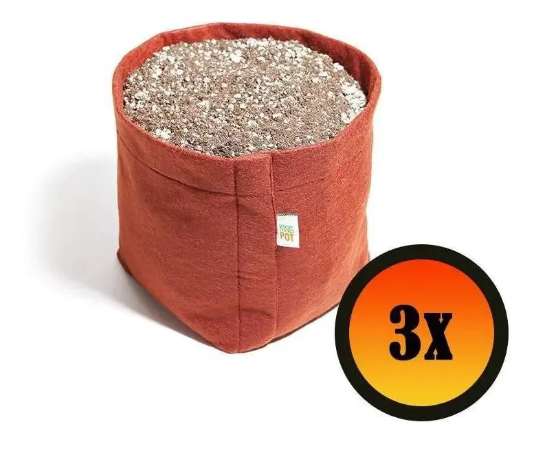 3 Vasos Plantas E Flores 4 Litros Feltro Moderno Vermelho