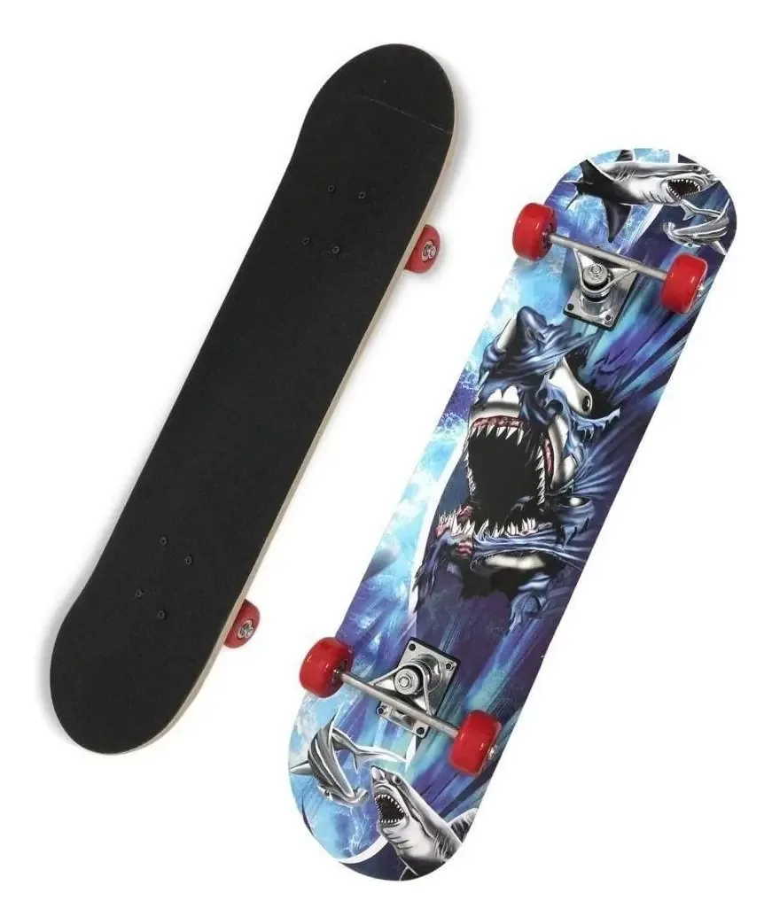 Skate Unisex Iniciante Azul Tubarão