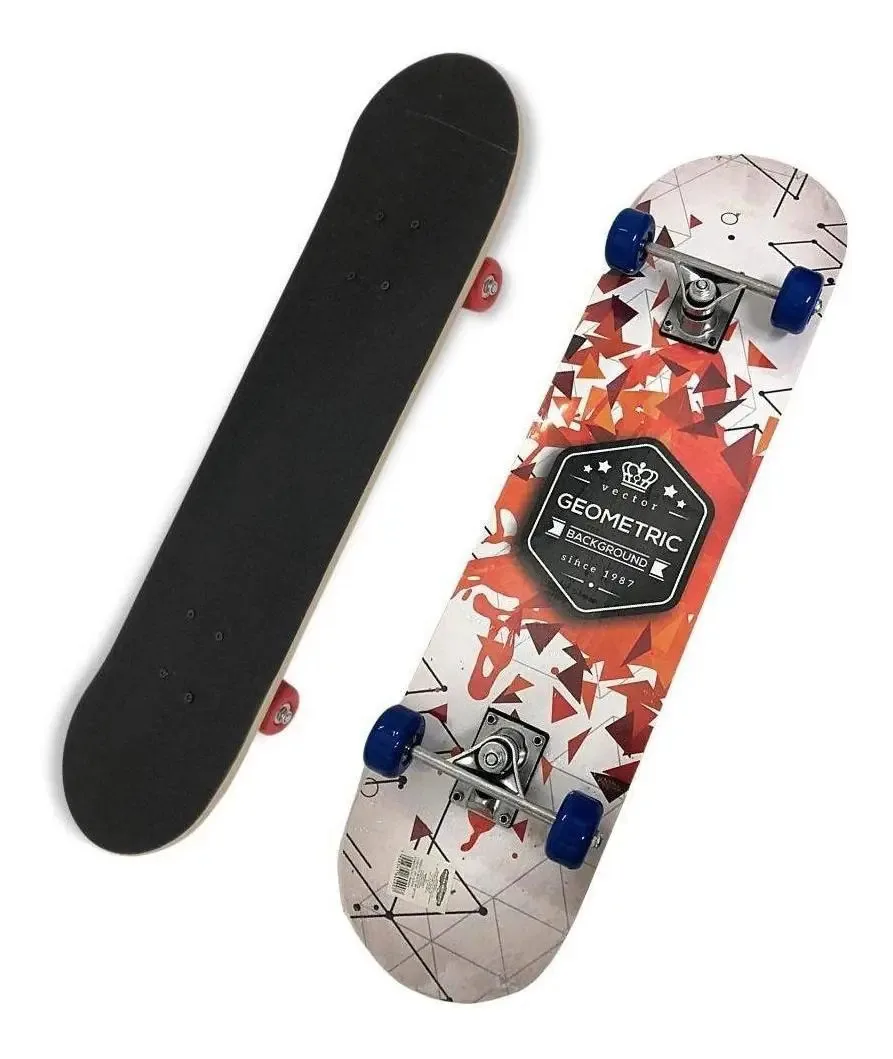 Skate Unisex Iniciante Branco Geometric