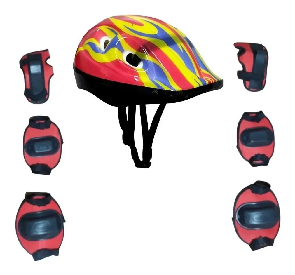 Kit Capacete Infantil Cotoveleira Joelheira Bike Skate Patin