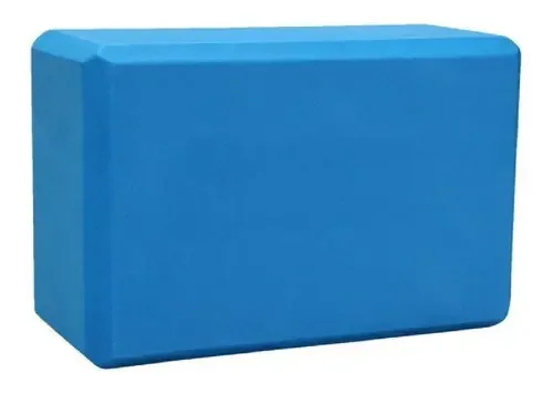 Bloco De Yoga Em Eva Pilates Equilíbrio Treino Cor Azul