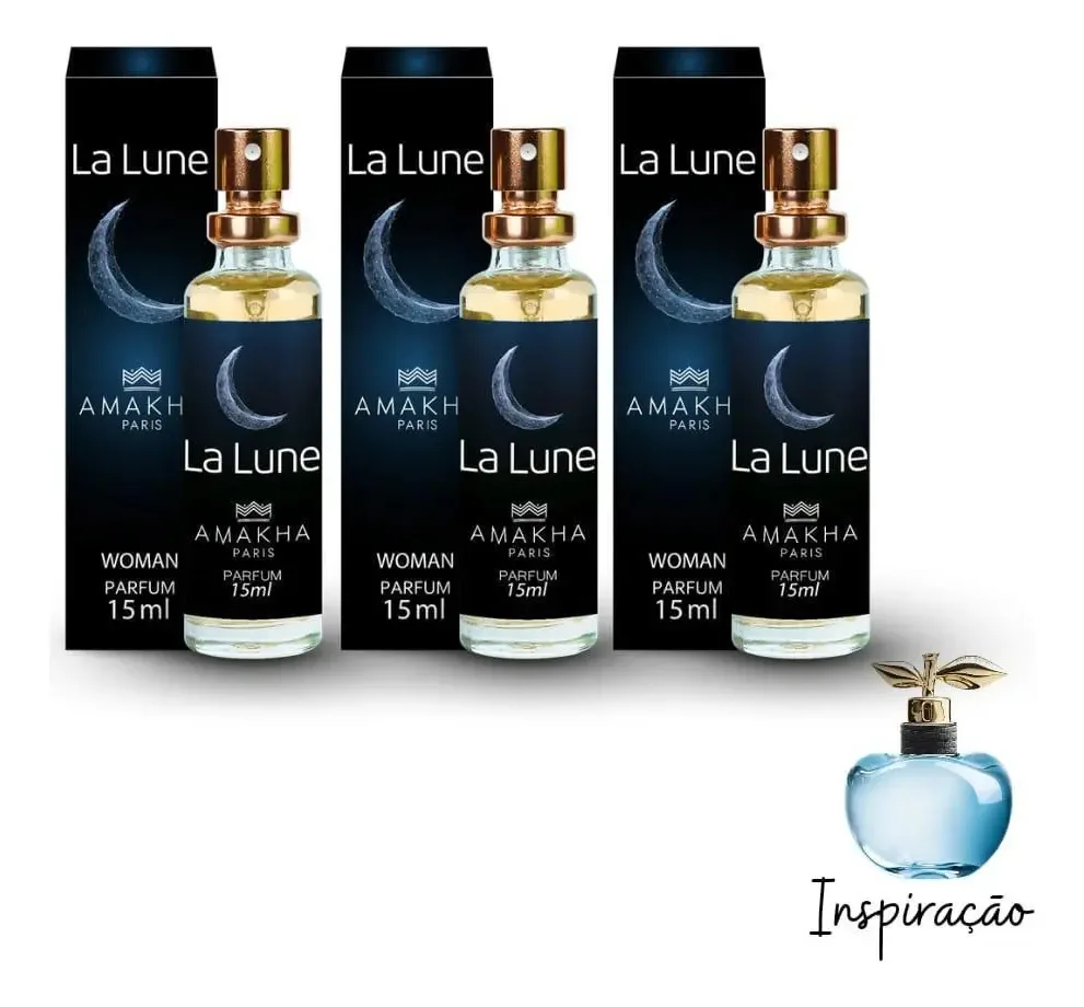 3 Perfumes La Lune Feminino 15ml Amakha Paris