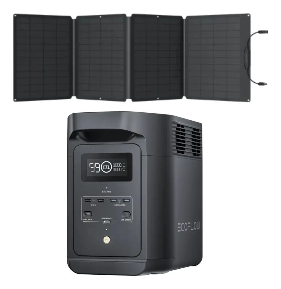 Delta 2 Black + Painel 110w Gerador De Energia Portátil
