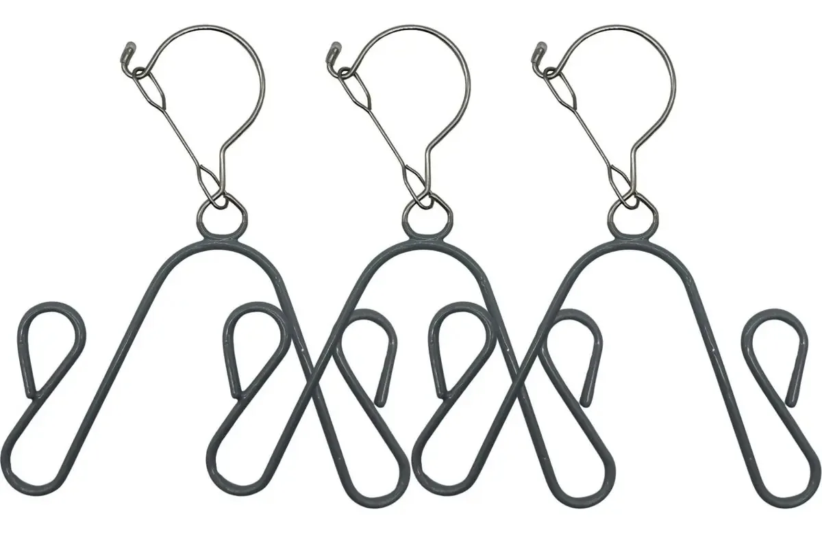 Mini Varal 3 Cabides Para Pendurar Calçados Tênis Sapato Cor Cinza