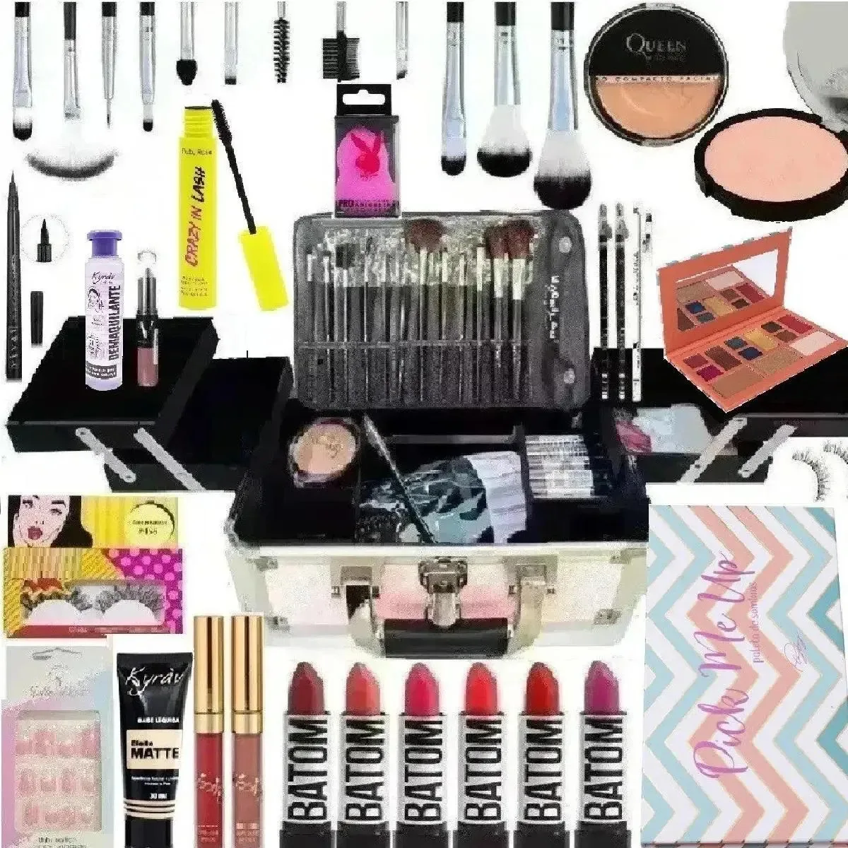 Maleta Profissional Kit Maquiagem Completo Sombras Grande