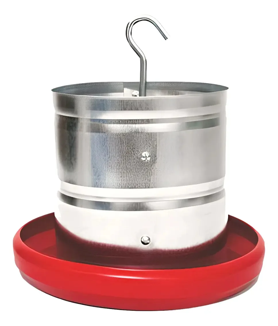 Comedouro Tratador Para Granja Aves Galinhas Tubolar 3kg Prateado