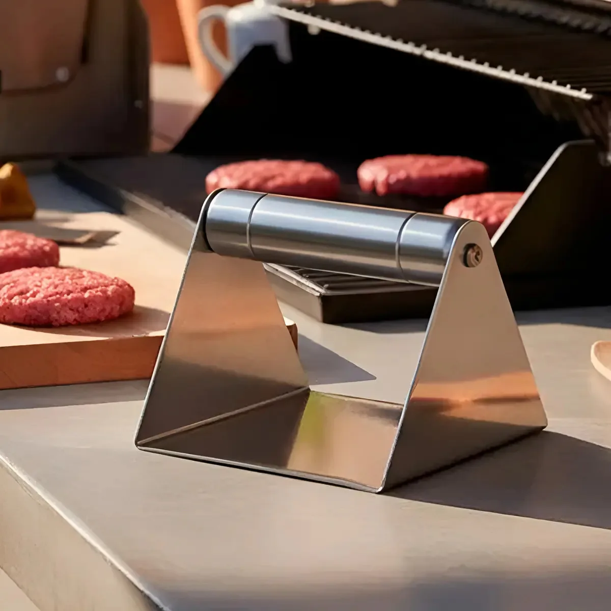Prensador Smash Burguer Aço Inox Hamburguer Carnes Prensar