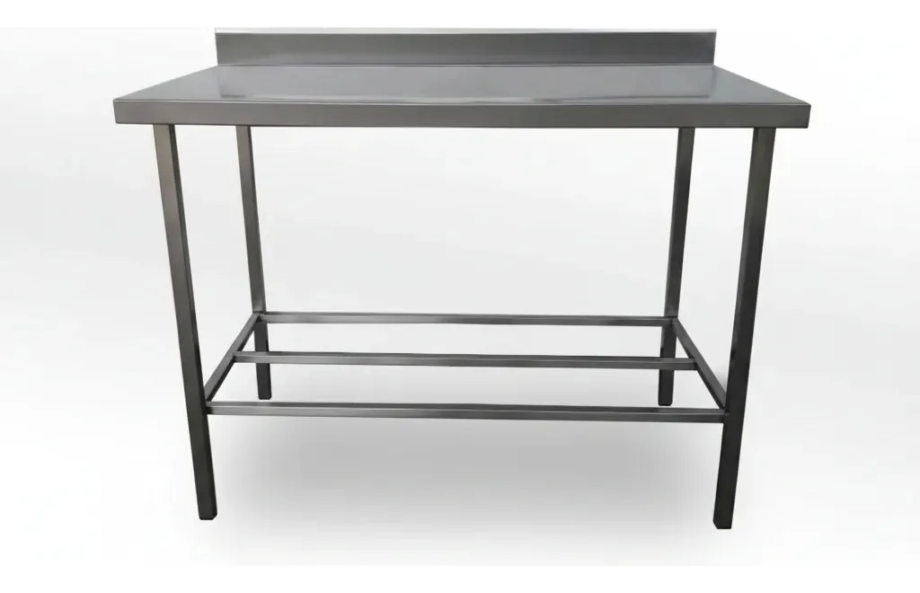 Mesa Bancada Aço Inox Com Espelho 118x60x95cm Inox 304