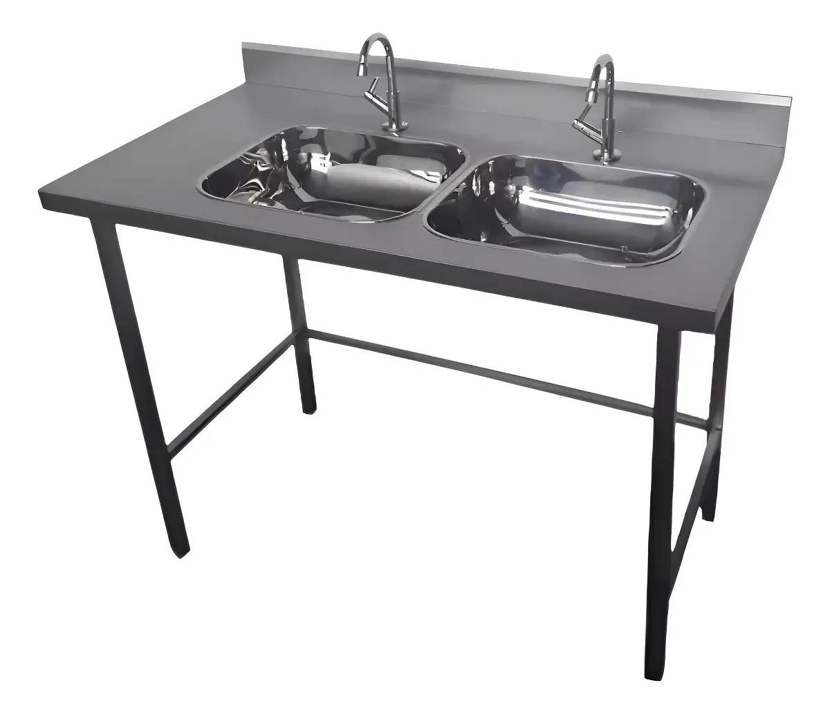 Mesa Bancada 1.18x60x88mt 02cubas Lado Direito Aço Inox