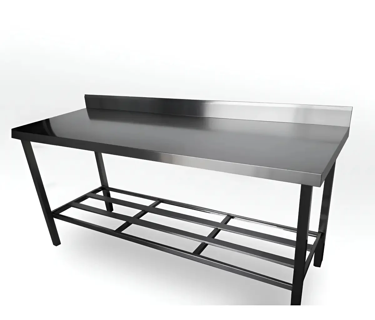 Mesa Bancada Aço Inox Com Espelho 140x65x100cm Inox 430