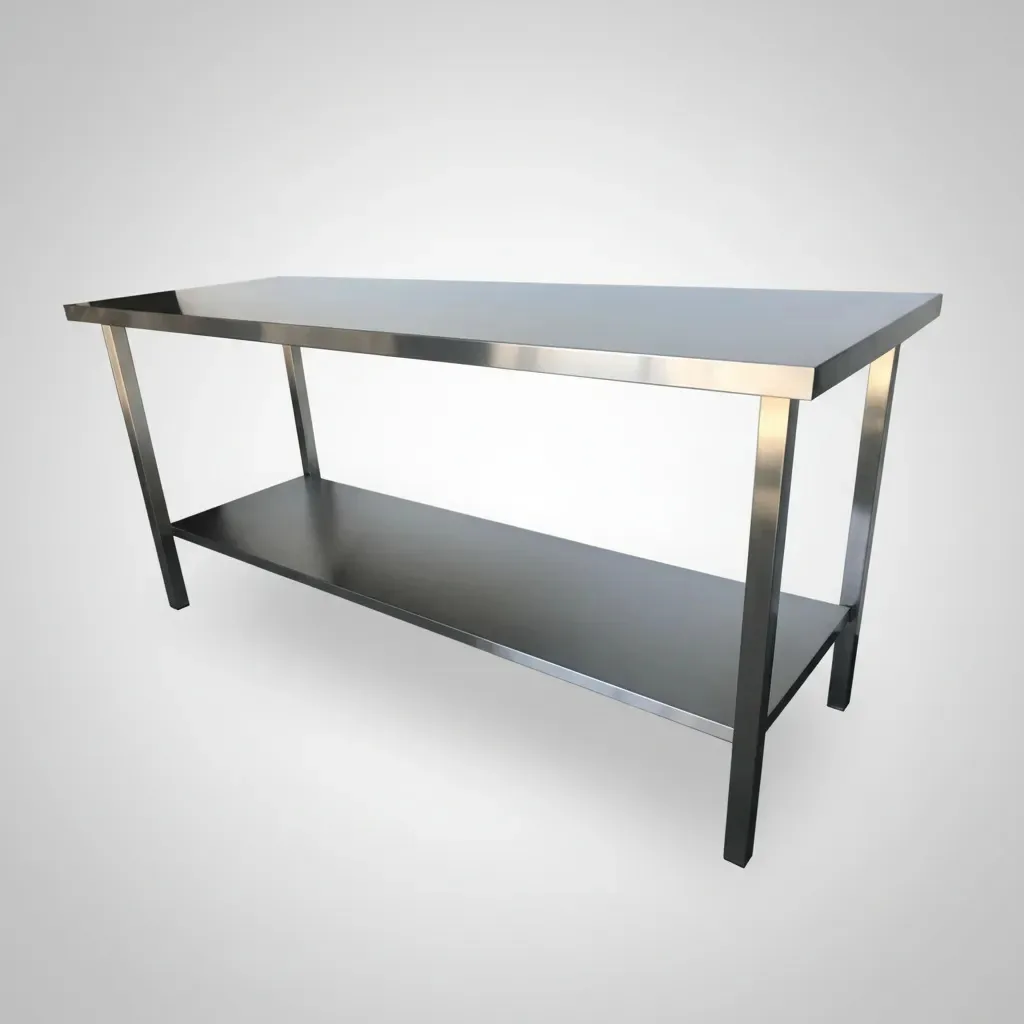 Mesa Bancada Aço Inox 1,40x70mt Prateleira Lisa