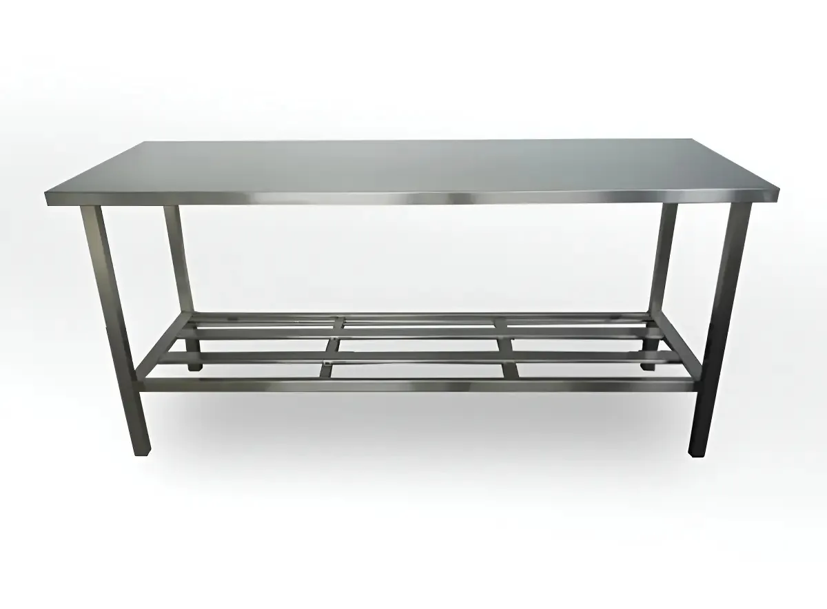 Bancada Mesa Central 1,40x70x95cm 100% Aço Inox