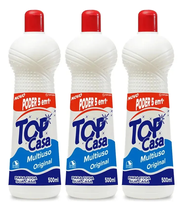 Kit 3 Limpadores Multiuso Top Casa Desengordurante 500ml