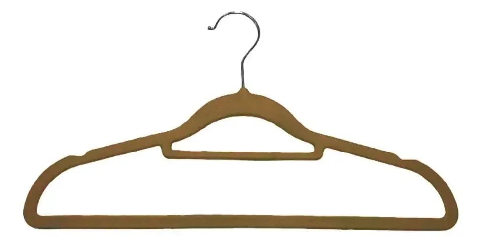 Cabides Aveludado Adulto Camisas Calças 10 Peças Ultra Fino Cor Marrom