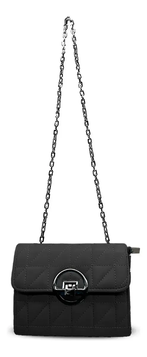 Bolsa Pequena Moda Lado Feminina Transversal Blogueira Moda Cor Preto