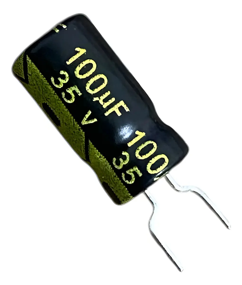 Kit 10 Capacitores Eletrolíticos ZHN 100uF 35V 105°C Alta Temperatura