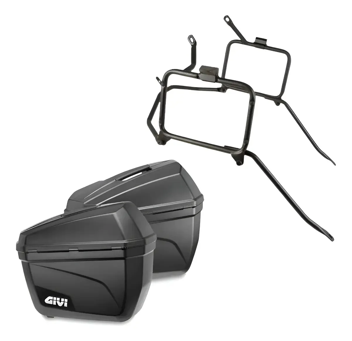Par de Baús Laterais Givi E22 22L, Preto, para Yamaha Lander 250