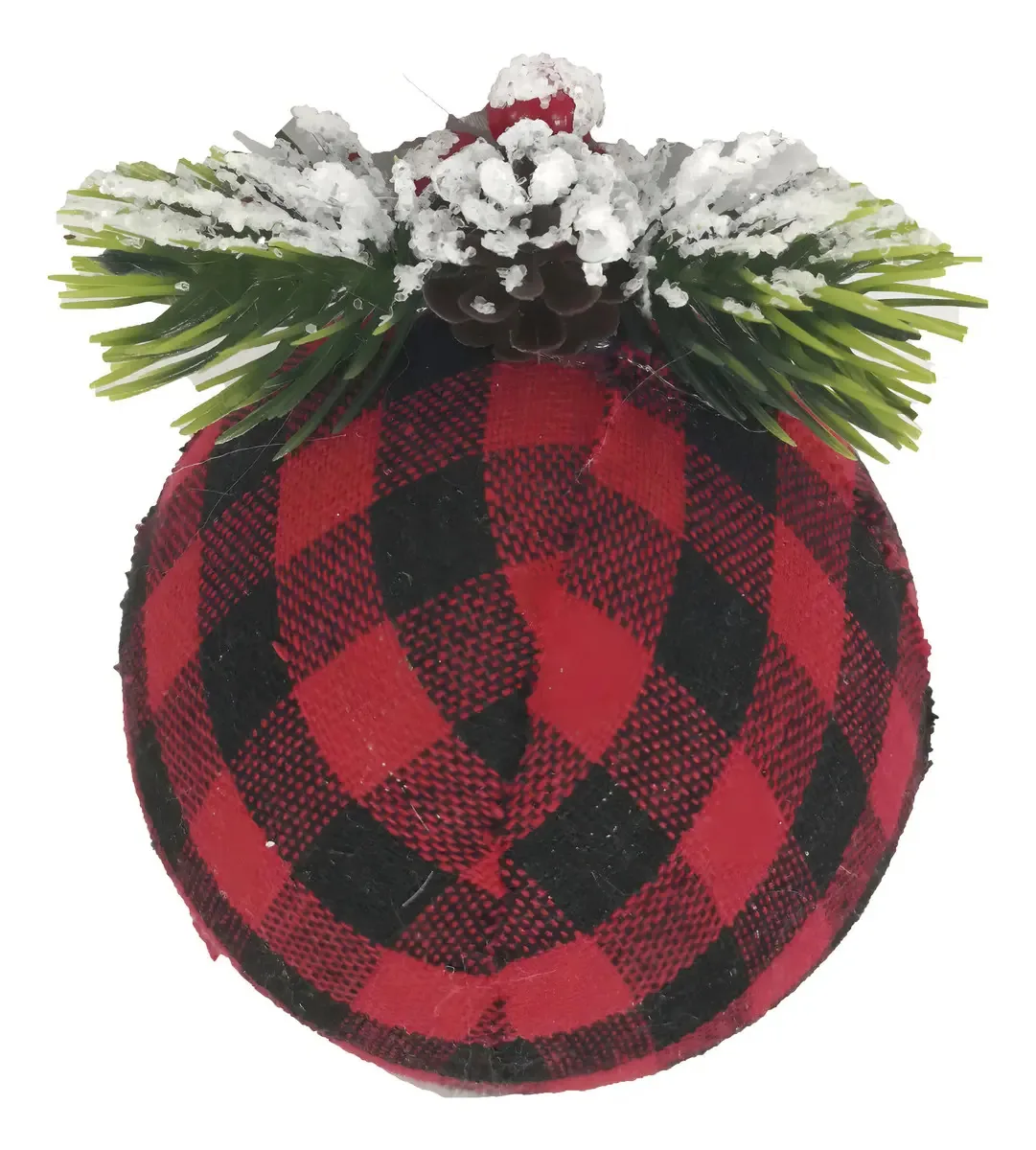 Ornamento Bola Xadrez Vermelho E Preto 8cm