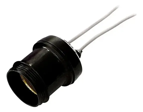 022220 Soquete E-27 Nylon C/fio Preto Enc